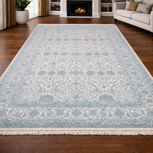 Alfombra Persa de Lana Anudada a Mano de Lujo - Alfombra Floral Hecha a Mano - Product Image 1