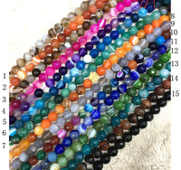 Perles en pierre naturelle à facettes agate violette pour la fabrication de bijoux perles rondes lâches bracelet à bricoler soi-même collier