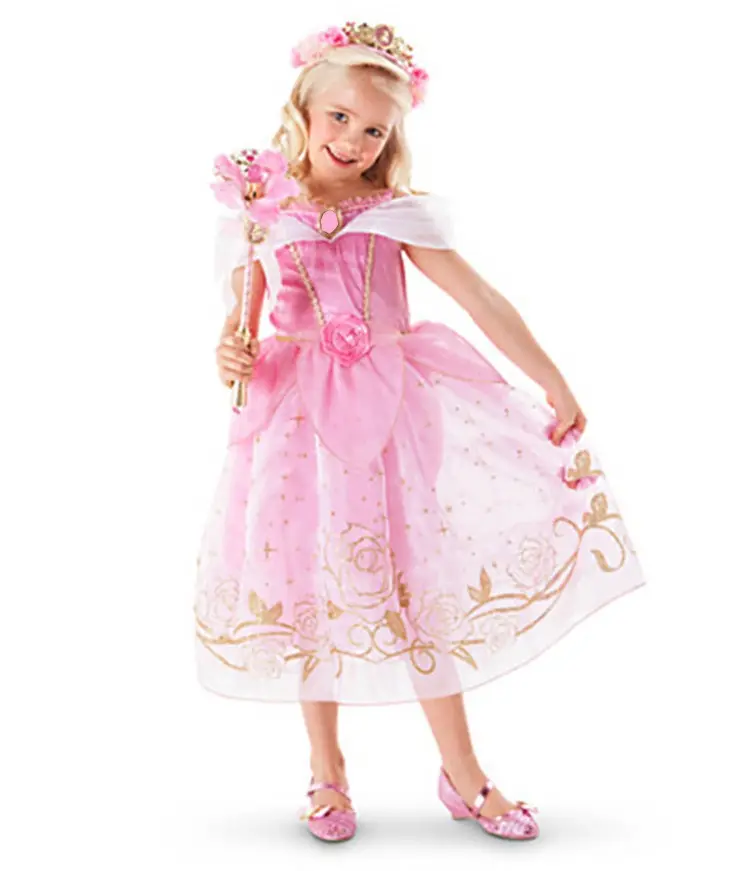 Lage Prijs Promotie Belle Aurora Cosplay Halloween Kostuums Vintage Prinses Jurk Voor Kinderen Meisjes