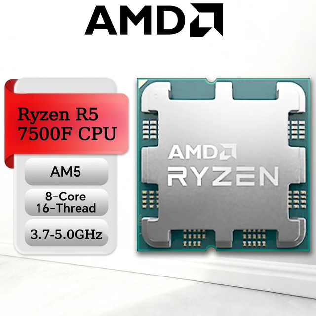 NEW 5 7500F High-performance Gaming Processor 6 Cores 12 Threads 5nm TDP 65W Frequency 3.7GHz AM5 Desktop Virtualization