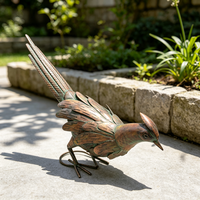 Sculpture de faisan vintage pour jardin, décoration extérieure en métal pour pelouse