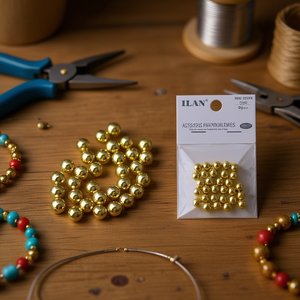 Perline Metalliche Ilan 8mm Placcate Oro per Accessori Artigianali - Product Image 3