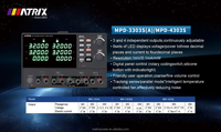 Alimentation de laboratoire DC linéaire programmable de haute précision à trois canaux MATRIX MPD Series 30V 3A 195W, entrée AC