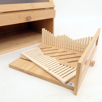 Grande boîte à pain en bambou double et séparable, boîte de rangement en bambou naturel pour le stockage du pain fait maison