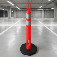 Poteau de délimitation en matériau PE flexible avec film réfléchissant haute intensité, résistant aux impacts pour la sécurité des parkings