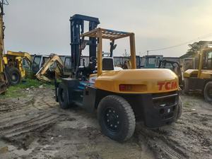 Kullanılmış Orijinal Japon Markası 10 Ton 2 Kademeli Mastlı Dizel Motorlu Forklift TCM FD100 Satılık - Product Image 5
