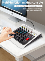 Console de mixage audio 6 canaux MIX400 avec enregistrement USB, alimentation fantôme 48V, effets Delay et Reverb, carte son et mixeur
