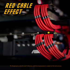 כבל PCIE 18AWG באורך 30 ס\\\"מ עם שרוול, מחבר DC חשוף זכר לזכר, כבל חשמל לספק כוח 8 פינים ל-6+2 פינים לכרטיס מסך - Product Image 4