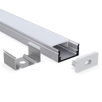 ESann 1M 2M 3M Profilé LED en aluminium anodisé diffuse pour bandes lumineuses, finition argent
