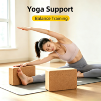 Bloque de Yoga de Corcho Natural al por Mayor, Alta Densidad, Antideslizante, con Logotipo Personalizado, Ladrillo de Yoga para Pilates y Entrenamiento de Equilibrio