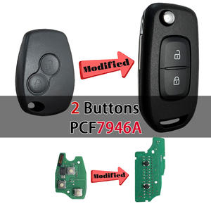 Modifié pour Renault Clio Vent Modus Kangoo Master Trafic <span class=keywords><strong>Twingo</strong></span> 433Mhz PCF7946A PCF7947A Télécommande Fob Car Key VAC102 VA2 Blade - Product Image 4