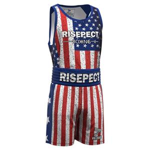 Shorts et débardeur de boxe personnalisés avec drapeau américain sublimé pour hommes, shorts de boxe sur mesure - Product Image 4