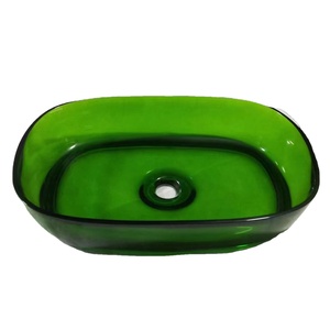 Coloré clair résine pierre bassin salle de bain évier art comptoir transparent résine bassins ovale éviers - Product Image 4