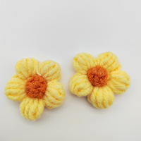 Crochet en fil tricoté pour fleurs en mousse de lait, accessoires de vêtements pour enfants, pince à cheveux faite main DIY pour la Saint-Valentin
