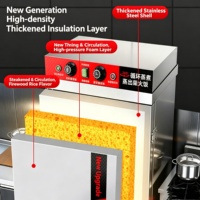 Vaporera Inteligente Moderna para Alimentos con 4, 6, 8, 10 o 12 Bandejas, Apagado Automático y Gabinete de Control para Restaurantes de Comida Rápida