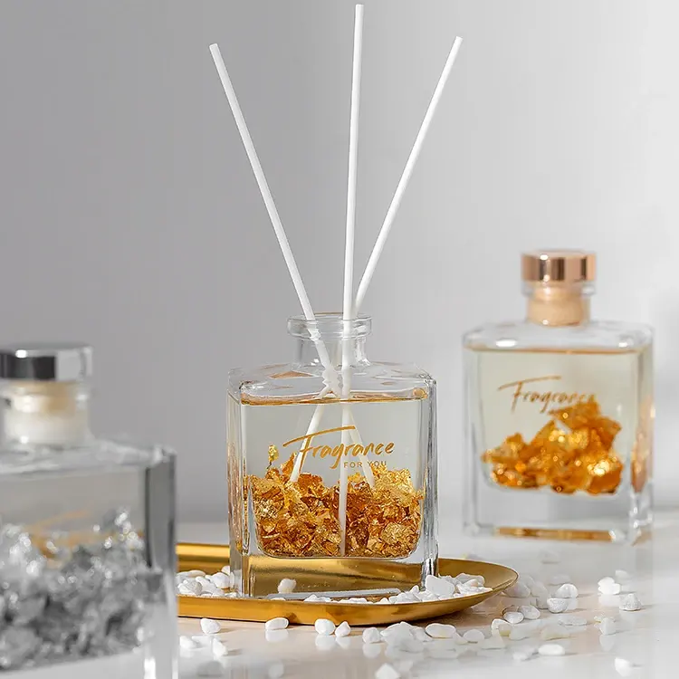 Ceramic reed diffuser aromatherapy essential oil glass reed diffuser bottles with cork packaging