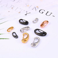 10 pièces/lot acier inoxydable en forme de D mousqueton boucle porte-clés suspendu fermoir connecteur Clips mousqueton crochets pour la fabrication de bijoux à bricoler soi-même