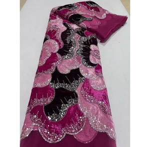 Vestidos de Fiesta Africanos para <span class=keywords><strong>Mujer</strong></span>, Estilo Vintage, con Encaje Francés, Lentejuelas y Flores Grandes, Ecológicos, con Adornos de Cuentas, para Ocasiones Ceremoniales - Product Image 4
