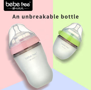 Botella de leche sin BPA <span class=keywords><strong>para</strong></span> bebés, con logotipo personalizado, ecológica, grado alimenticio, pezón, alimentación infantil, de silicona - Product Image 4