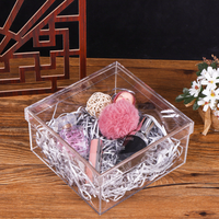 Petite boîte de rangement carrée en PET de qualité alimentaire avec couvercle Mini boîte transparente à bonbons et à gâteau en mousse Vente en gros