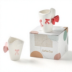 Keramische koffie- en melkbeker met deksel en giettuit - Schattig design voor het zetten van thee, warme/koude dranken, voor gebruik op kantoor/thuis - Product Image 1