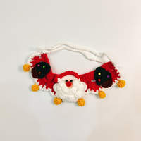 2025 Santa renne tricot fil chien écharpe noël Pet cravates avec décor 3D réglable Costume de vacances