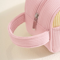 Sac de maquillage en velours côtelé coloré à rayures, durable, avec fermeture éclair, personnalisable avec logo, pour femmes