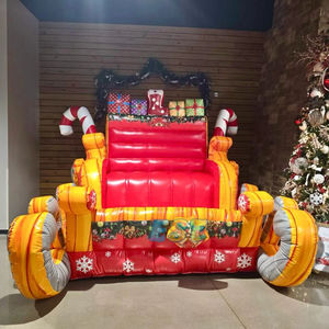 Traîneau gonflable de Noël, traîneau gonflable du Père Noël, traîneau à <span class=keywords><strong>rennes</strong></span> pour selfies, célébrations de Noël du Père Noël, traîneau de Noël en plein air - Product Image 2