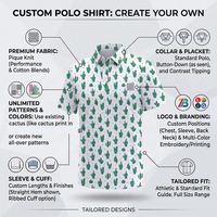 Nouveau prix de gros, conception personnalisée OEM, logo imprimé, polo de golf sublimé à motif cactus, polos personnalisés pour hommes et femmes