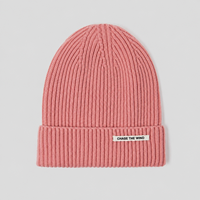 Gorro de Punto de Invierno de Lujo con Puño Acanalado Suave y Etiqueta Tejida Personalizada Multicolor para Pedidos al por Mayor