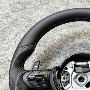 Volante Sportivo in Pelle Perforata Nera, Accessori di Modifica per <span class=keywords><strong>BMW</strong></span> F30 <span class=keywords><strong>F20</strong></span> F48 M3 F80 F25 E90 <span class=keywords><strong>E87</strong></span> X5 E70 F01 F10 - Product Image 6