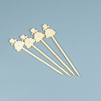 Brochettes jetables en bambou 100 % naturel San You SYBS, écologiques, en forme de dessin animé, pour fruits et barbecue, avec logo personnalisé, vente en gros
