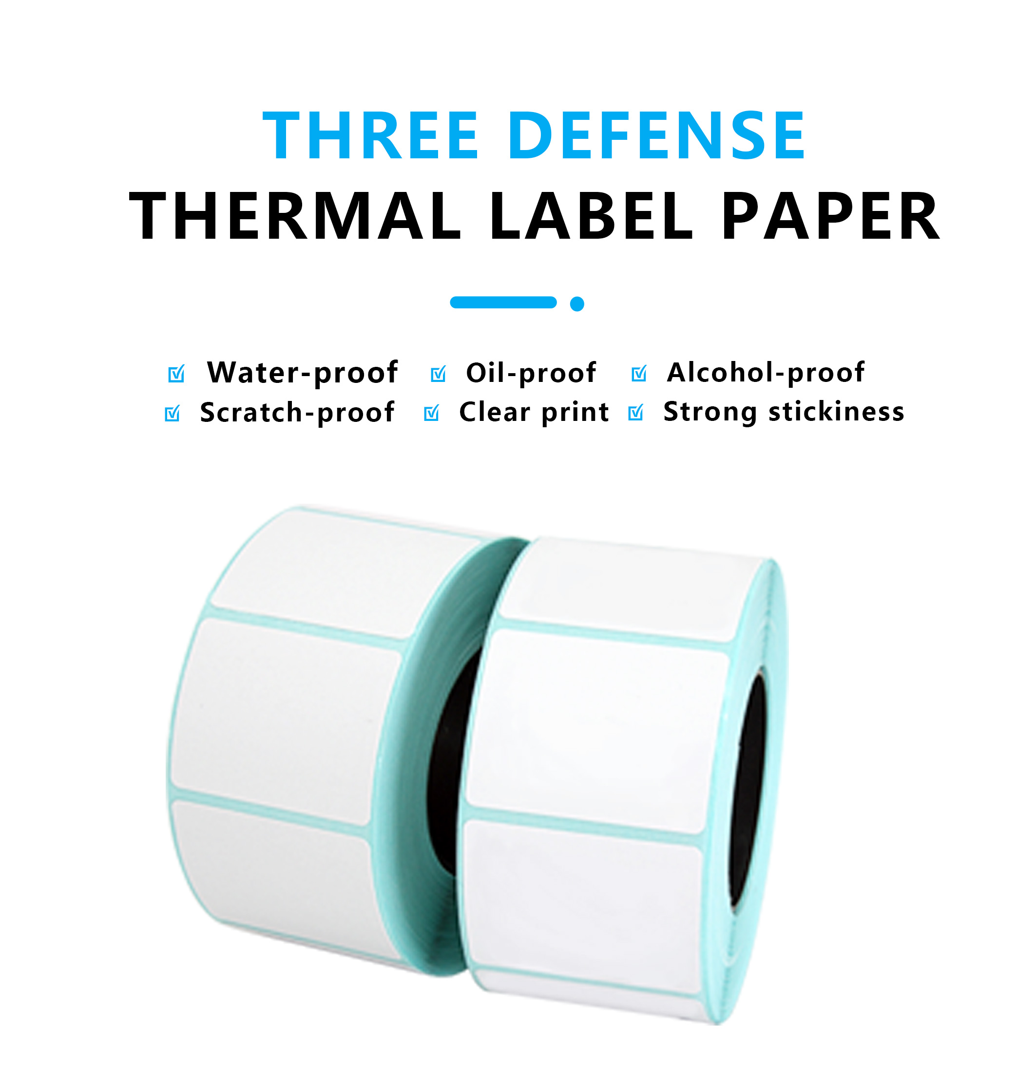 Custom Size Labels Roll Blank Stickers Direct Thermal Label for Supermarket