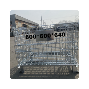 Mạ kẽm đóng mở có thể gập lại hộp lưu trữ vận chuyển dây lưới <span class=keywords><strong>container</strong></span> thép lồng Pallet - Product Image 3