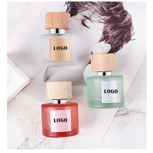 Botella de perfume personalizada transparente esmerilada redonda de gama alta 30ml 50ml 100mL Botella de perfume de lujo vacía con tapa de madera - Product Image 4