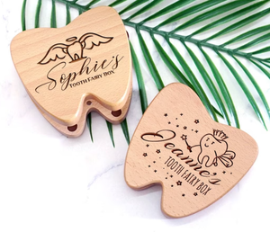 Tùy chỉnh đánh bóng bằng gỗ răng Cổ Tích hộp cá nhân bé giữ răng cho bé trai và bé gái độc đáo bé răng lưu niệm - Product Image 4