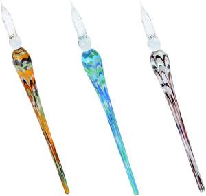Stylo plume en verre de qualité papeterie avec encre, coffret cadeau, stylo en verre coloré - Product Image 4