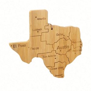 Tabla de servir y cortar con forma de Texas personalizada con lazo para colgar en la pared - Regalo promocional perfecto - Product Image 1