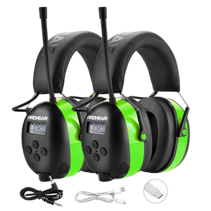 Audífonos de Seguridad con Radio y Pantalla Digital, Auriculares con Radio para Teléfono Inteligente, Protector Auditivo - Product Image 1