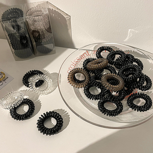 9 unids/caja <span class=keywords><strong>de</strong></span> alambre <span class=keywords><strong>de</strong></span> teléfono goma elástica banda <span class=keywords><strong>de</strong></span> goma Bonytail titulares mujeres <span class=keywords><strong>espiral</strong></span> lazos para el cabello niñas anillo <span class=keywords><strong>de</strong></span> <span class=keywords><strong>pelo</strong></span> cuerda logotipo personalizado - Product Image 6