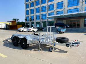 Machines agricoles personnalisées galvanisées à chaud à double essieu Véhicules outils Cargo Remorques utilitaires pour tracteur excavateur - Product Image 5