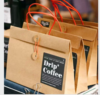 Sac en papier kraft personnalisé, boîte d'emballage pour café filtre et thé, carton polyvalent pour biscuits, pain, bonbons et friandises de pâtisserie