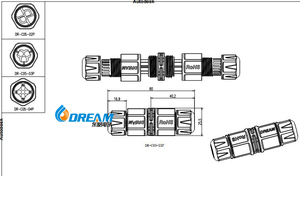 IP68 I-förmiger Wasserdichter Steckverbinder <span class=keywords><strong>2</strong></span>/<span class=keywords><strong>3</strong></span>/4/5-polig Kabelverbinder Schnellverschraubung Push-in-Anschlüsse Elektrische Anschlussdose - Product Image 4