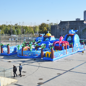 Parcours d'obstacles gonflable sur le thème de l'océan pour enfants, équipement de parc d'attractions extérieur - Product Image 3