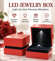 Boîte à bijoux en velours plastique personnalisée avec éclairage LED, emballage cadeau en gros pour célébration romantique, occasion spéciale, cadeau