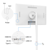 Nuevo Monitor Portátil Inteligente 4K UHD de 32 Pulgadas con Android 14 RK3576S, Pantalla Táctil Móvil con Ruedas, TV Inalámbrica con Base Rodante para Oficina