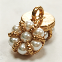 Bouton de couture vintage de luxe écologique en perles florales, en métal doré perlé, pour robe de mariée, cheongsam, chemisier, vêtement