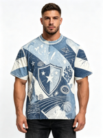 T-shirt en coton 100% de haute qualité OEM, taille plus, impression numérique personnalisée, logo, 270 g/m², t-shirt uni à col rond pour homme, t-shirt personnalisé