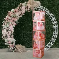 ニコロローズゴールドブライダルシャワーデコレーションバルーンボックスパーティー用品結婚式用透明バルーンボックス