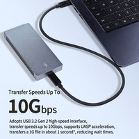 Boîtier externe en aluminium pour SSD M.2 NVMe Thunderbolt 3 avec protection contre les pannes de courant, prend en charge 8 To, fabriqué en Chine, moule privé
